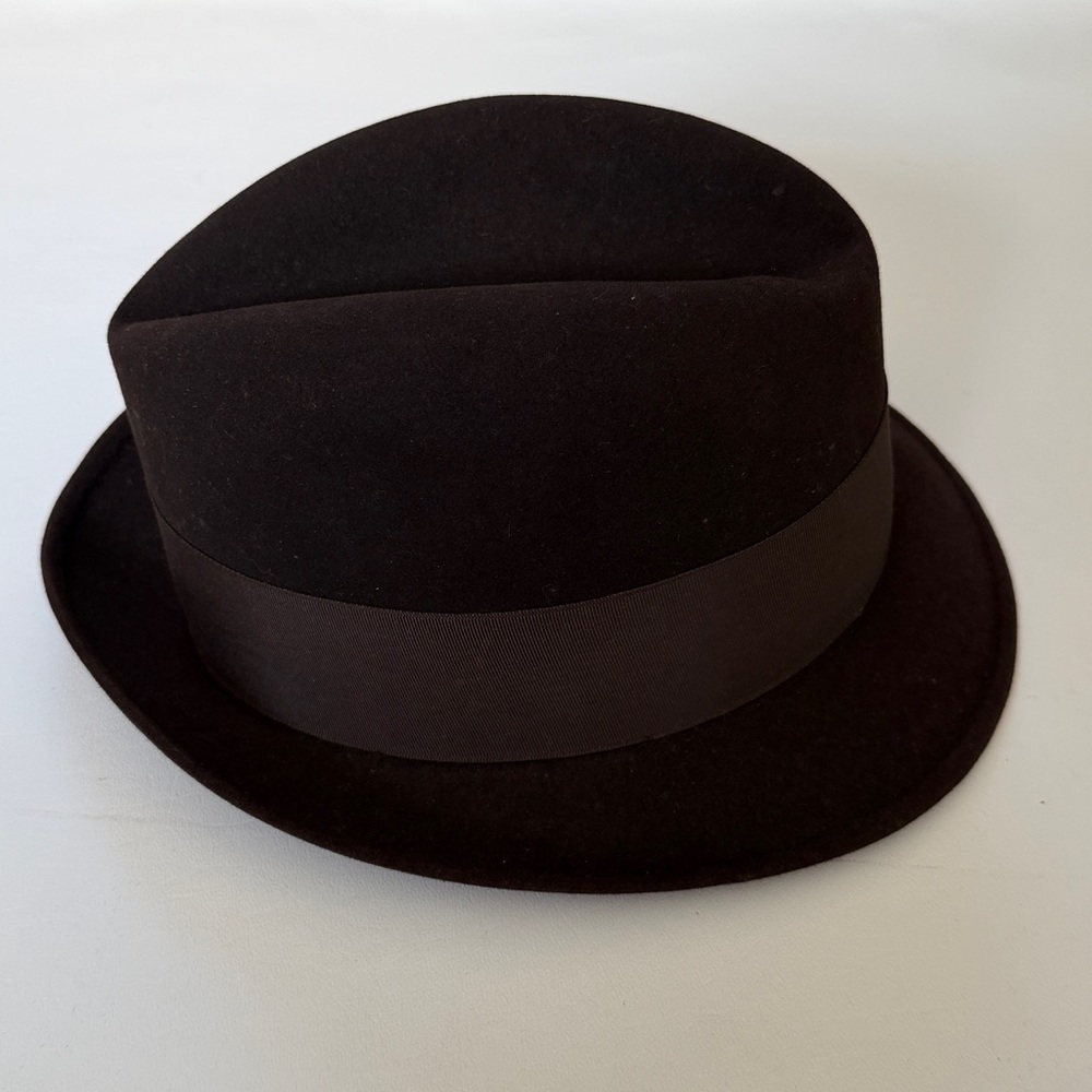 Vintage Dobbs Fedora Hat New York Brown Size 7 - Picture 3 of 7